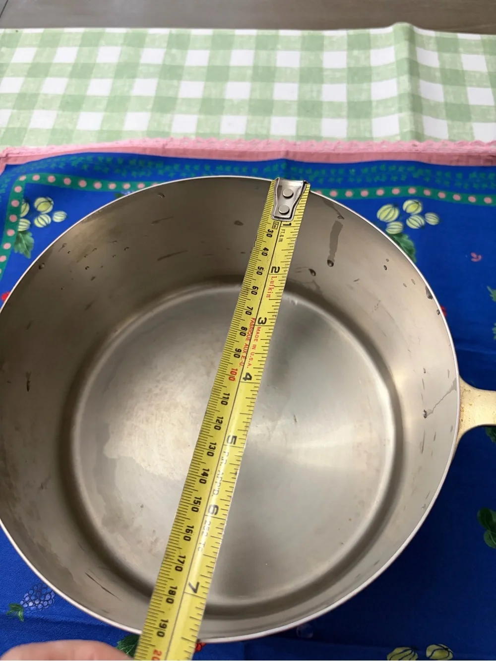Vintage Paul Revere Copper -Tone Stainless Interior Saucepan with Brass Handle